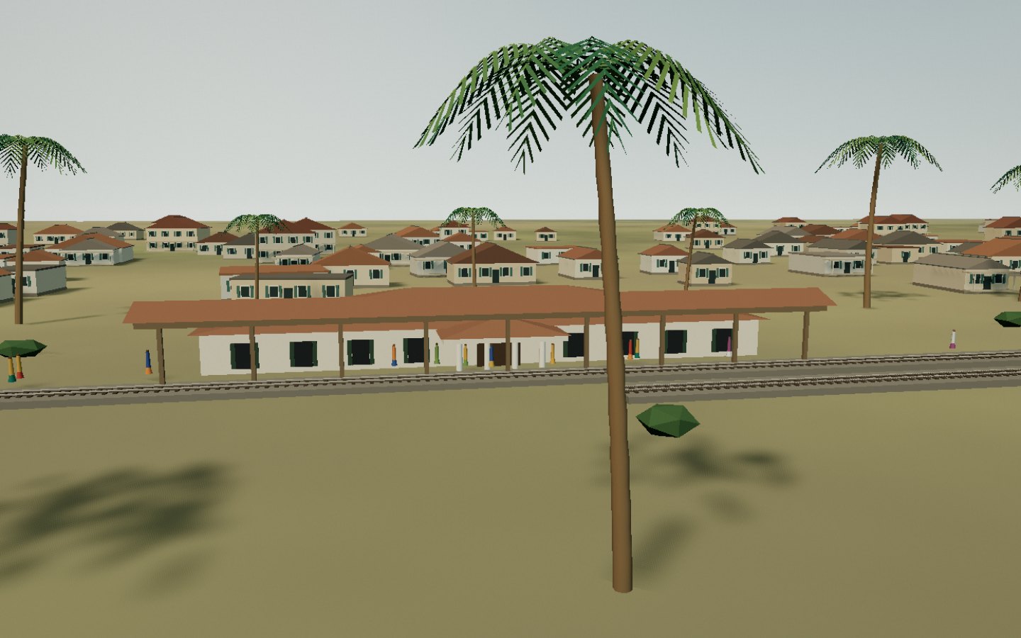 La gare — illustration du paysage